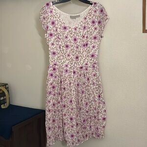 EShakti women’s dress sz 10, 100% cotton, flower print pockets circle skirt NWOT